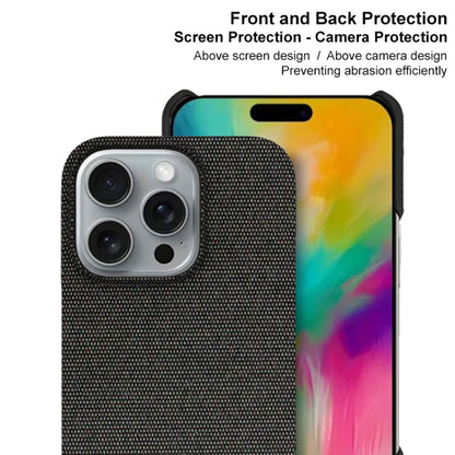 For iPhone 16 Pro imak Ruiyi Series Cloth Texture PU + PC Phone Case(Black) - iPhone 16 Pro Cases by imak | Online Shopping UK | buy2fix