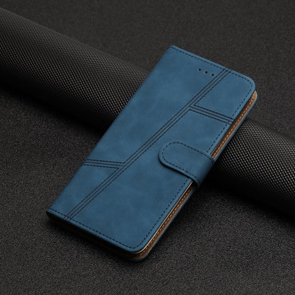 For iPhone 16 Pro Skin-feel Stitching Leather Phone Case(Blue) - iPhone 16 Pro Cases by buy2fix | Online Shopping UK | buy2fix