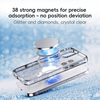 For iPhone 16 Plus Glitter Powder MagSafe Magnetic Phone Case(Transparent) - iPhone 16 Plus Cases by buy2fix | Online Shopping UK | buy2fix