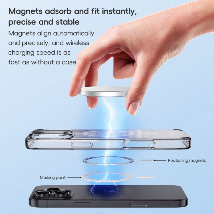 For iPhone 16 Pro Crystal Clear MagSafe Magnetic Phone Case(Transparent Titanium Blue) - iPhone 16 Pro Cases by buy2fix | Online Shopping UK | buy2fix