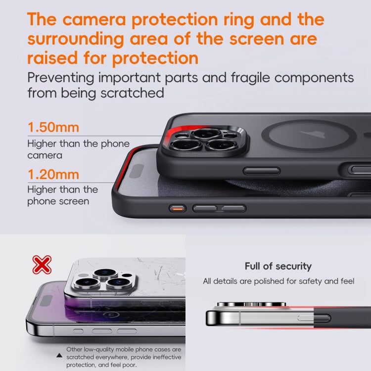 For iPhone 16 Plus Fine Hole Frosted MagSafe Magnetic Phone Case(Black) - iPhone 16 Plus Cases by buy2fix | Online Shopping UK | buy2fix