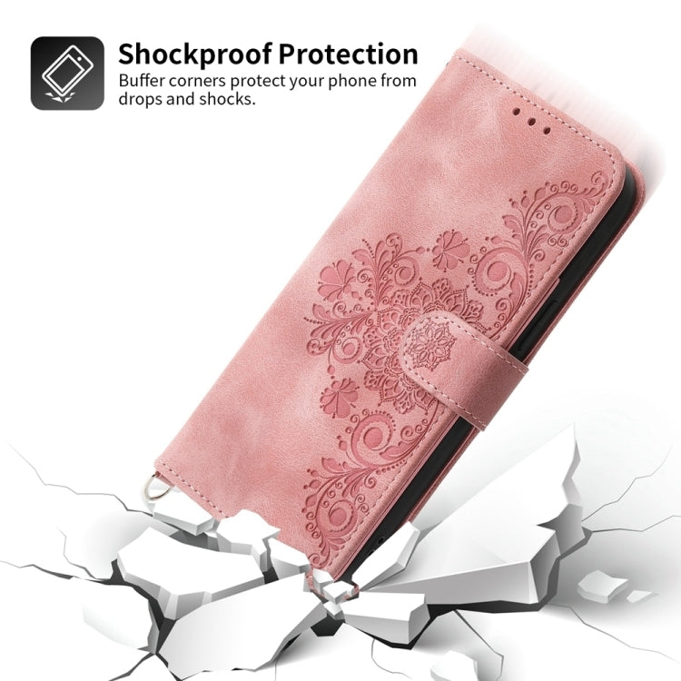 For Redmi K70 Ultra Skin Feel Flowers Embossed Wallet Leather Phone Case(Pink) - Xiaomi Cases by buy2fix | Online Shopping UK | buy2fix