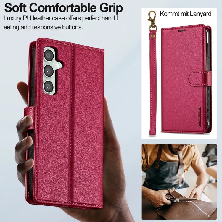 For Samsung Galaxy S24 FE 5G LC.IMEEKE L2 Series Detachable Magsafe PU Phone Case with Lanyard(Red) - Galaxy S24 FE 5G Cases by LC.IMEEKE | Online Shopping UK | buy2fix