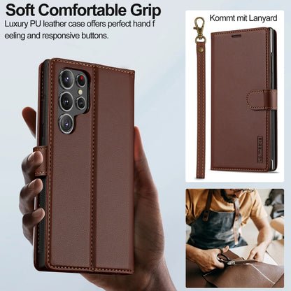 For Samsung Galaxy S24 Ultra 5G LC.IMEEKE L2 Series Detachable Magsafe PU Phone Case with Lanyard(Brown) - Galaxy S24 Ultra 5G Cases by LC.IMEEKE | Online Shopping UK | buy2fix