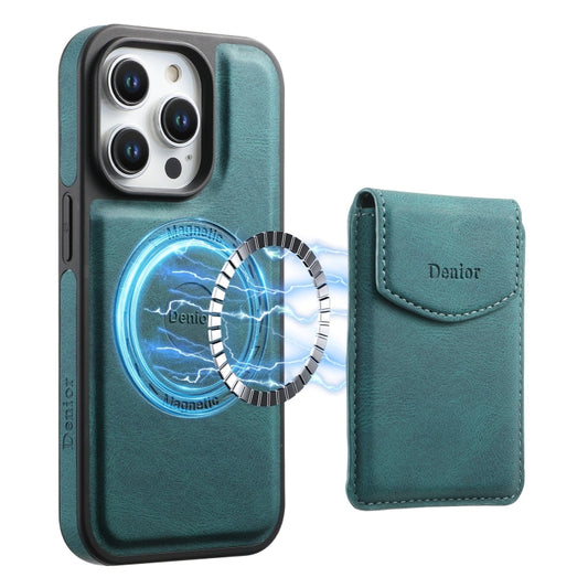 For iPhone 15 Pro Max Denior D19 Skin Feel MagSafe Detachable Card Slot Phone Case(Blue) - iPhone 15 Pro Max Cases by Denior | Online Shopping UK | buy2fix