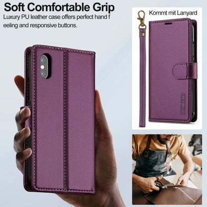 For iPhone XR LC.IMEEKE L2 Series Detachable Magsafe PU Phone Case with Lanyard(Purple) - More iPhone Cases by LC.IMEEKE | Online Shopping UK | buy2fix