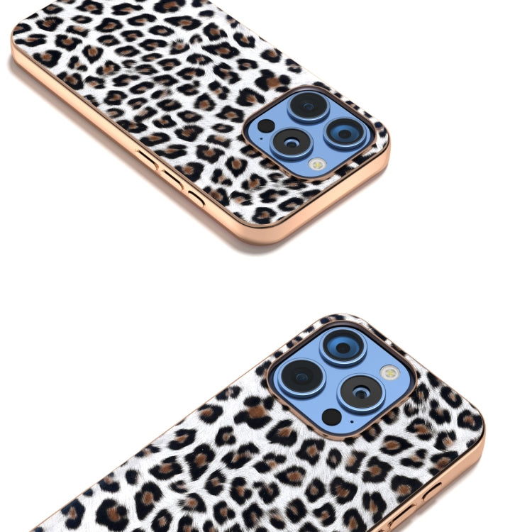 For iPhone 16 Pro Nano Plating Leopard Print Phone Case(Silver) - iPhone 16 Pro Cases by buy2fix | Online Shopping UK | buy2fix