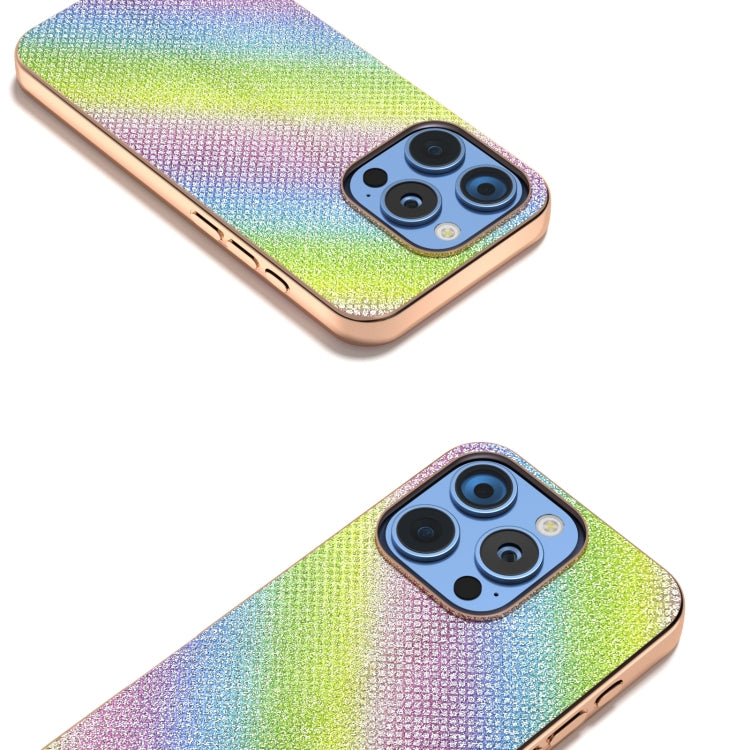 For iPhone 16 Pro Nano Plating Diamond Texture Phone Case(Rainbow) - iPhone 16 Pro Cases by buy2fix | Online Shopping UK | buy2fix