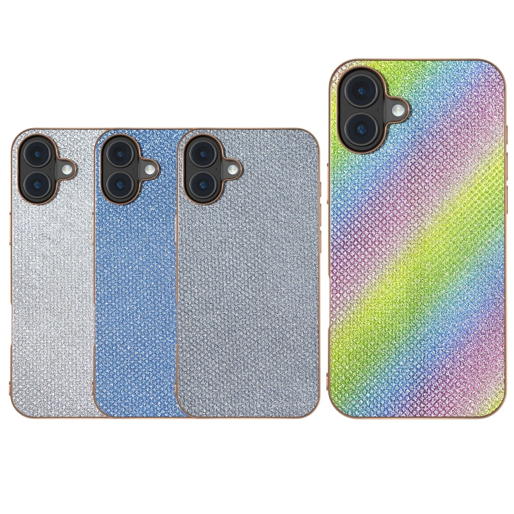 For iPhone 16 Nano Plating Diamond Texture Phone Case(Rainbow) - iPhone 16 Cases by buy2fix | Online Shopping UK | buy2fix