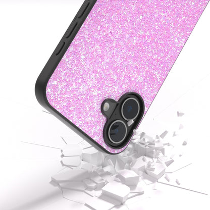 For iPhone 16 Plus Black Frame Colorful Glitter Phone Case(Dark Pink) - iPhone 16 Plus Cases by buy2fix | Online Shopping UK | buy2fix