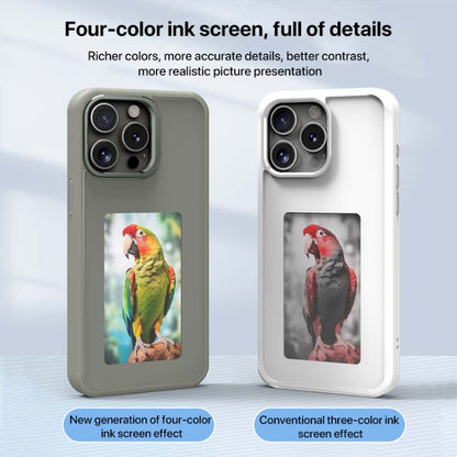 For iPhone 16 Pro Max Four-Color E-ink Screen NFC DIY Phone Case(White) - iPhone 16 Pro Max Cases by buy2fix | Online Shopping UK | buy2fix