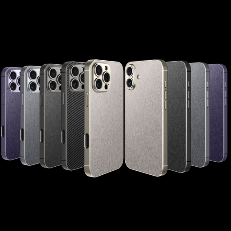 For iPhone 16 GKK Metal Paint Skin Feel Leather Full Coverage Phone Case(Purple) - iPhone 16 Cases by GKK | Online Shopping UK | buy2fix