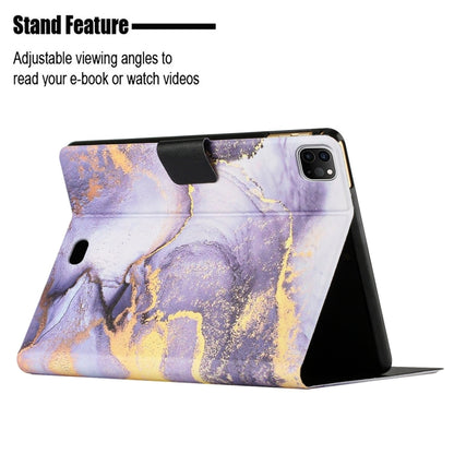 For iPad Pro 11 2024 Marble Pattern Leather Smart Tablet Case(Purple) - iPad Pro 11 2024 Cases by buy2fix | Online Shopping UK | buy2fix