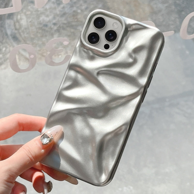 For iPhone 16 Plus Water Ripple Electroplating Paint TPU Phone Case(Silver) - iPhone 16 Plus Cases by buy2fix | Online Shopping UK | buy2fix