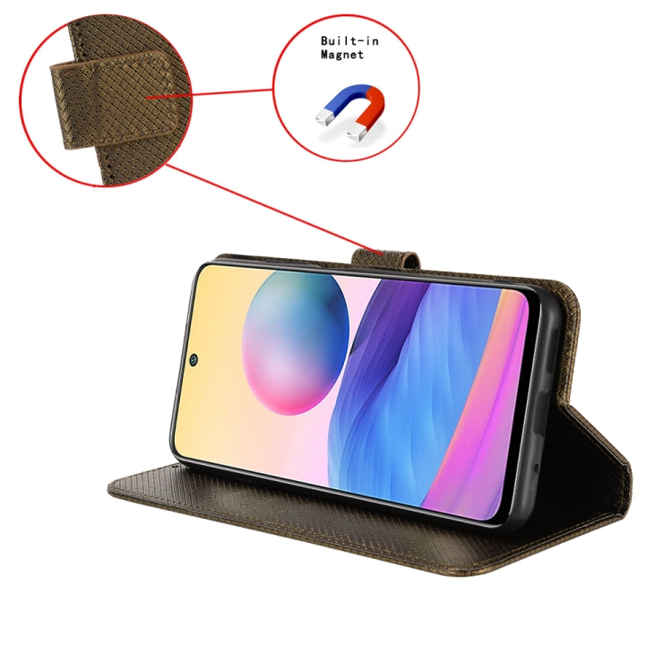 For Redmi K70 Ultra Diamond Texture Leather Phone Case(Brown) - Xiaomi Cases by buy2fix | Online Shopping UK | buy2fix