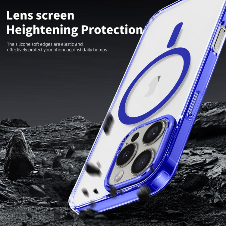 For iPhone 16 Pro Ice Color Magnetic Series Magsafe Magnetic PC Hybrid TPU Phone Case(Blue) - iPhone 16 Pro Cases by buy2fix | Online Shopping UK | buy2fix