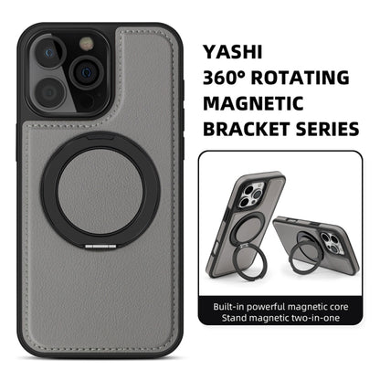 For iPhone 16 Plus Yashi 360 Degree Rotating MagSafe Holder Phone Case(Grey) - iPhone 16 Plus Cases by buy2fix | Online Shopping UK | buy2fix