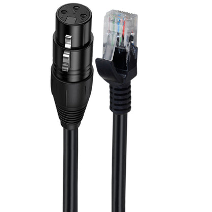 XLR 3 Pin Female to RJ45 Male Network Extension Cable for DMX-CON Controller Series, Length: 30cm(Black) - Lan Cable and Tools by buy2fix | Online Shopping UK | buy2fix