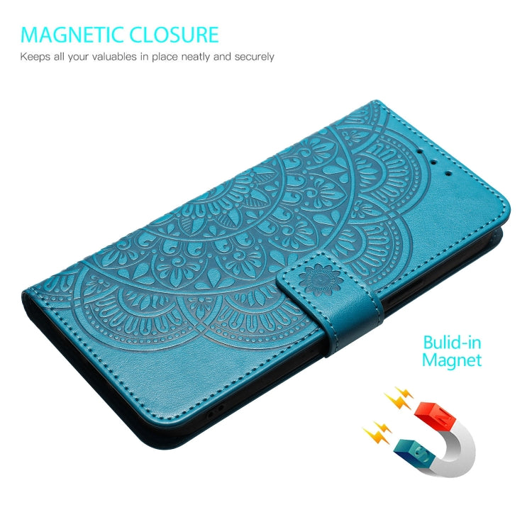 For Motorola Moto G Stylus 5G 2024 Flower Embossed Leather Phone Case(Blue) - Motorola Cases by buy2fix | Online Shopping UK | buy2fix