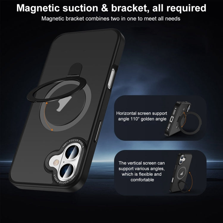 For iPhone 16 Plus Skin Feel MagSafe Magnetic Holder Phone Case(Titanium) - iPhone 16 Plus Cases by buy2fix | Online Shopping UK | buy2fix