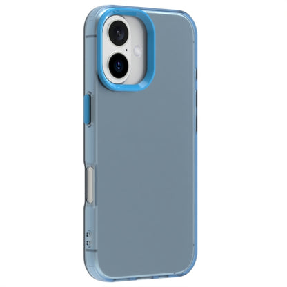 For iPhone 16 Plus Candy PC Hybrid TPU Shockproof Phone Case(Blue) - iPhone 16 Plus Cases by buy2fix | Online Shopping UK | buy2fix