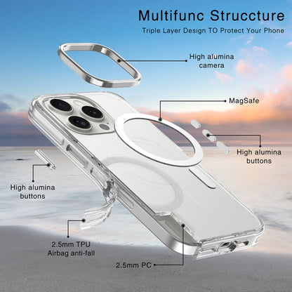 For iPhone 16 Pro Max Metal Buttons MagSafe Magnetic PC Hybrid TPU Phone Case(Transparent) - iPhone 16 Pro Max Cases by buy2fix | Online Shopping UK | buy2fix