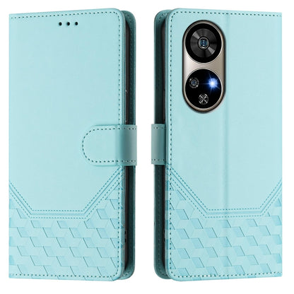 For Ulefone Note 17 Pro Honeycomb Embossing RFID Leather Phone Case(Mint Green) - Ulefone Cases by buy2fix | Online Shopping UK | buy2fix