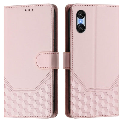 For Sony Xperia 10 VI 2024 Honeycomb Embossing RFID Leather Phone Case(Pink) - Sony Cases by buy2fix | Online Shopping UK | buy2fix