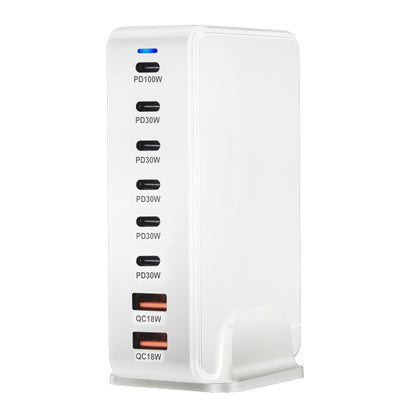 YMX-986 286W 6Type-C, 3USB 8-Ports Desktop Fast Charger, Plug Type:US Plug(White) - Multifunction Charger by buy2fix | Online Shopping UK | buy2fix