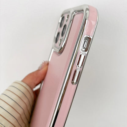 For iPhone 16 Pro Max Electroplated Edge Frosted Leather TPU Phone Case(Rose Red) - iPhone 16 Pro Max Cases by buy2fix | Online Shopping UK | buy2fix