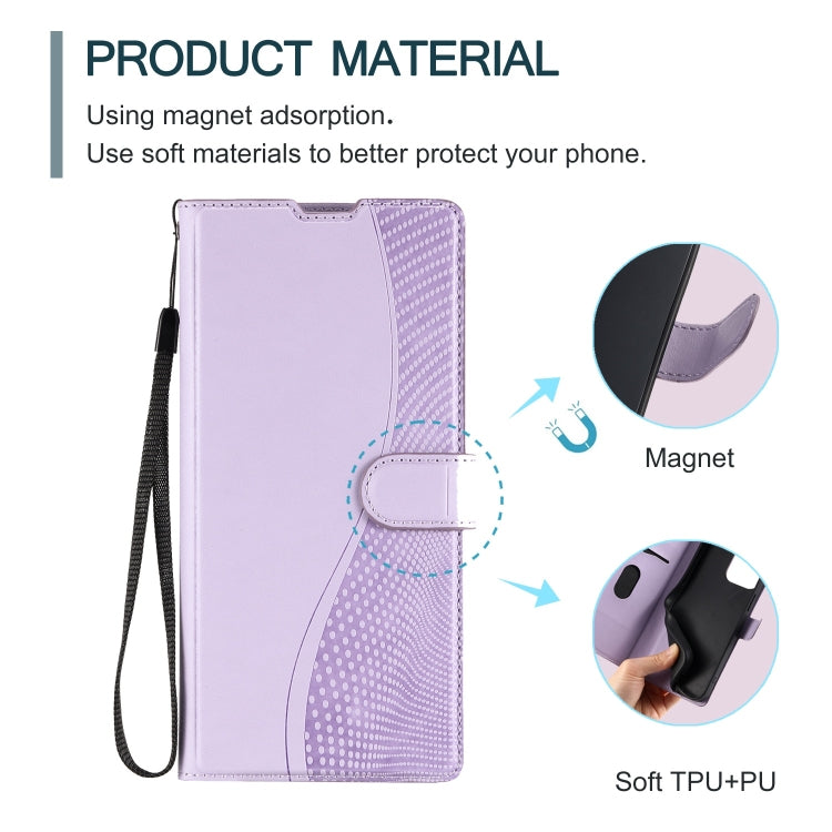 For iPhone 16 Voltage Ultra-thin Dot Leather Phone Case(Purple) - iPhone 16 Cases by buy2fix | Online Shopping UK | buy2fix