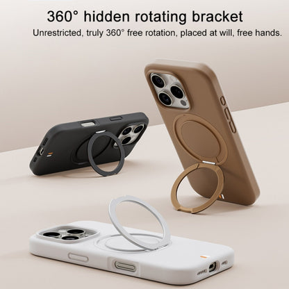 For iPhone 16 Pro TGVIS GEEK Series MagSafe Silicone Phone Case with Rotating Holder(Bronze) - iPhone 16 Pro Cases by TGVIS | Online Shopping UK | buy2fix