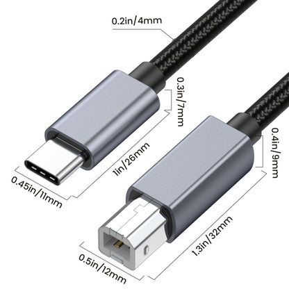 USB-C / Type-C to USB-B BM Printer MIDI Keyboard Adapter Cable, Length:3m - Cable & Adapters by buy2fix | Online Shopping UK | buy2fix