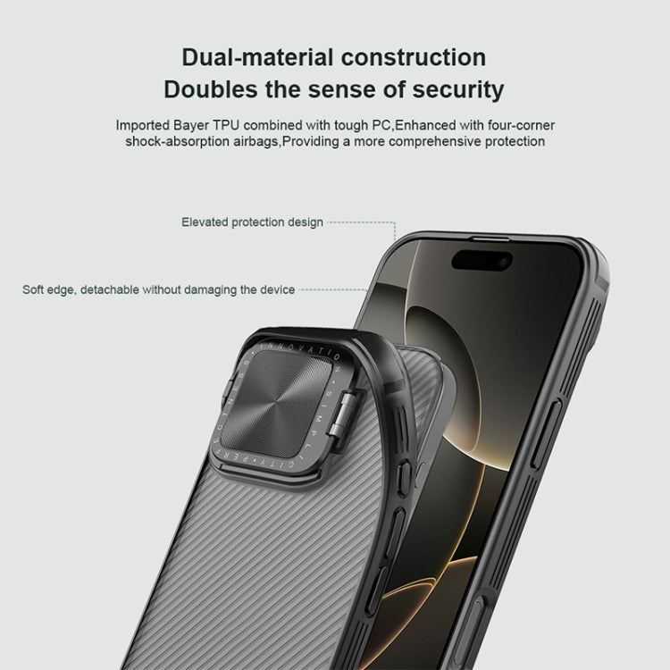 For iPhone 16 Pro Max NILLKIN CamShield Prop Translucent PC Phone Case(Black) - iPhone 16 Pro Max Cases by NILLKIN | Online Shopping UK | buy2fix