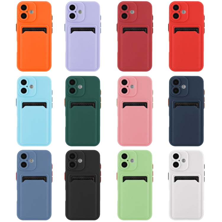 For iPhone 16 Plus Skin Feel Card Contrast Color Button TPU Phone Case(Dark Green) - iPhone 16 Plus Cases by buy2fix | Online Shopping UK | buy2fix