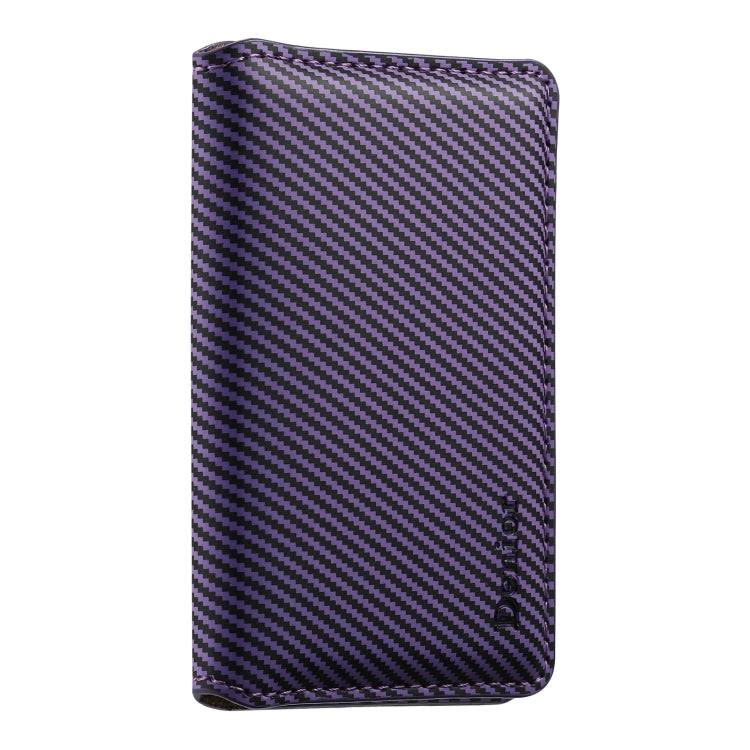 Denior V13 Magsafe Wallet Carbon Fiber Texture Leather Magnetic Card Holder Bag(Purple) - Others Accessories by Denior | Online Shopping UK | buy2fix