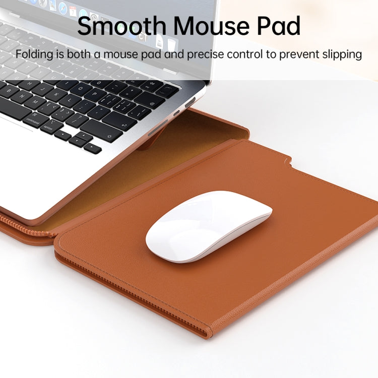 Multifunctional Laptop PU Magnetic Stand Split Liner Bag with Mouse Pad Function, Size:13-14 inch(Grey) - 13.3 inch by buy2fix | Online Shopping UK | buy2fix