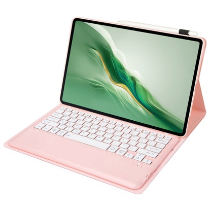 For Honor MagicPad 2 12.3 AH22 Ultra-thin Detachable Bluetooth Keyboard Leather Tablet Case(Pink White) - Huawei Keyboard by buy2fix | Online Shopping UK | buy2fix