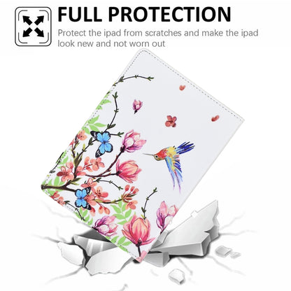 For Samsung Galaxy Tab S6 Lite 2020 Painted Pattern Leather Tablet Case(Flowers Bird) - Tab S6 Lite P610 / P615 by buy2fix | Online Shopping UK | buy2fix