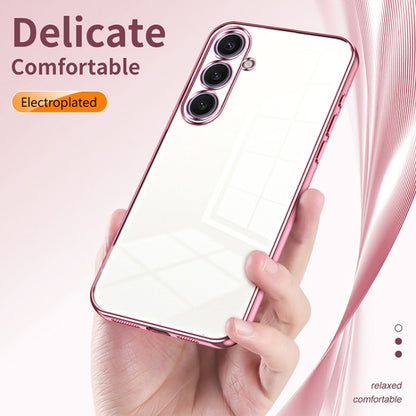 For Samsung Galaxy S25+ 5G Transparent Plating Fine Hole Phone Case(Silver) - Galaxy S25+ 5G Cases by buy2fix | Online Shopping UK | buy2fix