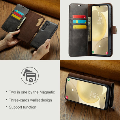 For Samsung Galaxy S24 FE 5G DG.MING Crazy Horse Texture Detachable Magnetic Leather Case(Grey) - Galaxy S24 FE 5G Cases by DG.MING | Online Shopping UK | buy2fix