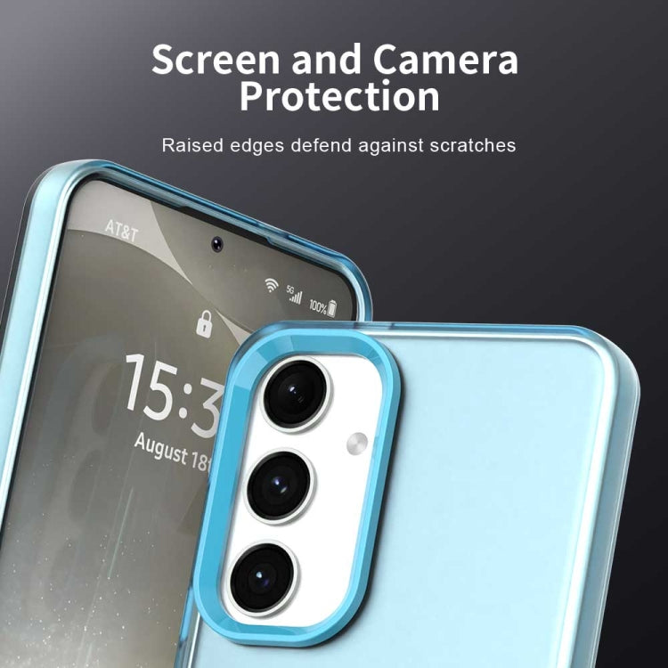 For Samsung Galaxy S25 5G Candy PC Hybrid TPU Shockproof Phone Case(Blue) - Galaxy S25 5G Cases by buy2fix | Online Shopping UK | buy2fix