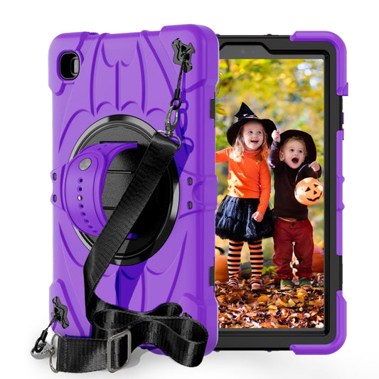 For Samsung Galaxy Tab A7 Lite Bat Hand Grip Turntable Stand Tablet Case(Purple Black) - Tab A7 Lite T220 / T225 by buy2fix | Online Shopping UK | buy2fix