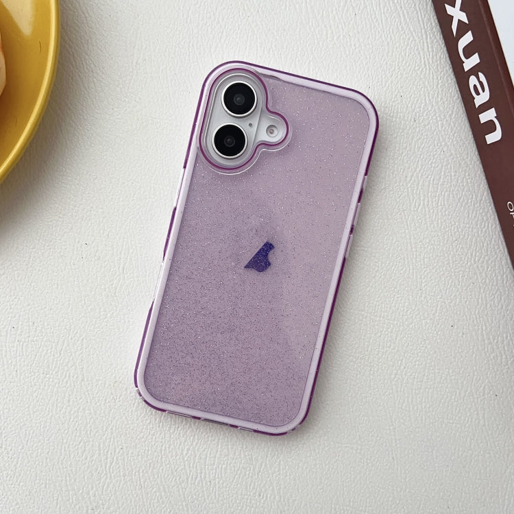 For iPhone 16 Pro Max IMD 3 in 1 Glitter TPU Hybrid PC Phone Case(Purple) - iPhone 16 Pro Max Cases by buy2fix | Online Shopping UK | buy2fix