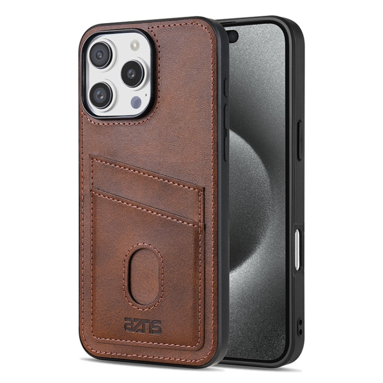 For iPhone 16 Pro AZNS K1 Series Card Slot Business Phone Case(Brown) - iPhone 16 Pro Cases by AZNS | Online Shopping UK | buy2fix