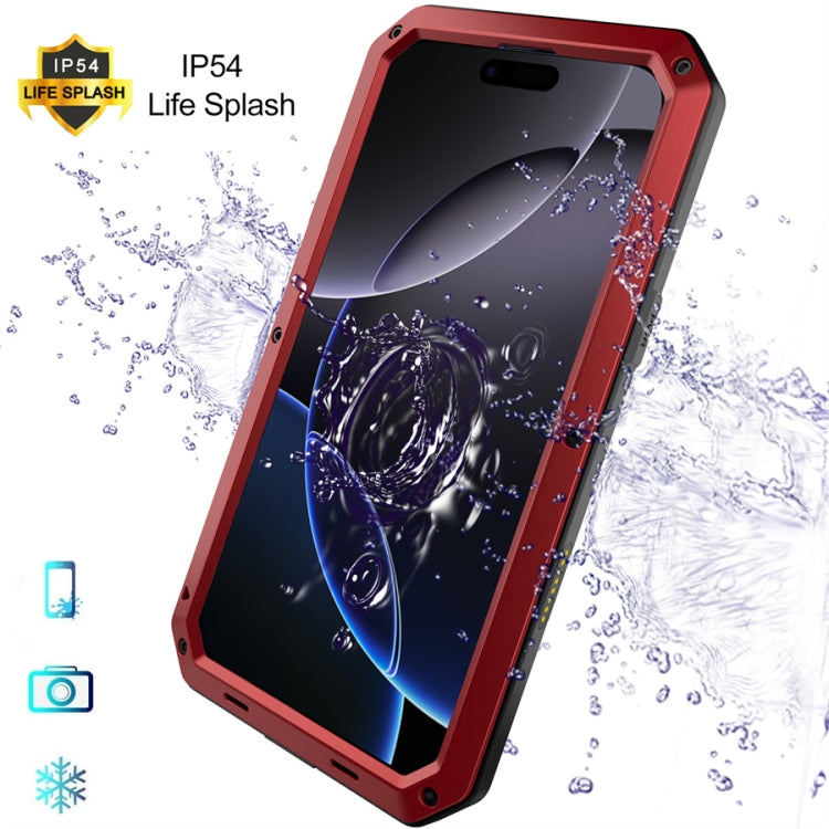 For iPhone 16 Pro Max Shockproof IP54 Life Waterproof Phone Case(Red) - iPhone 16 Pro Max Cases by buy2fix | Online Shopping UK | buy2fix