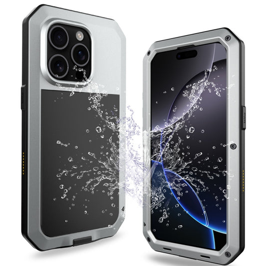 For iPhone 16 Pro Max Shockproof IP54 Life Waterproof Phone Case(Silver) - iPhone 16 Pro Max Cases by buy2fix | Online Shopping UK | buy2fix