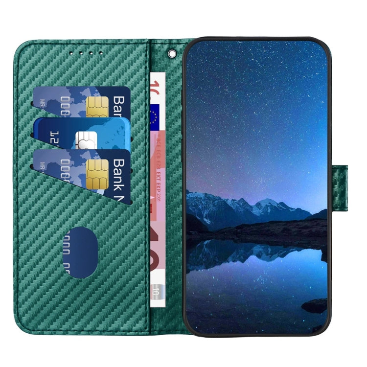 For Samsung Galaxy S25+ 5G YX0070 Carbon Fiber Buckle Leather Phone Case with Lanyard(Dark Green) - Galaxy S25+ 5G Cases by buy2fix | Online Shopping UK | buy2fix