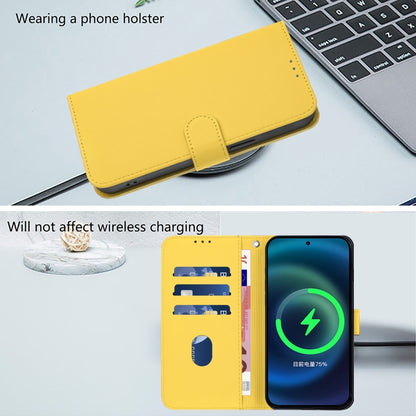 For OnePlus 11 Skin Feel Solid Color Leather Phone Case with Lanyard(Lemon Yellow) - OnePlus Cases by buy2fix | Online Shopping UK | buy2fix