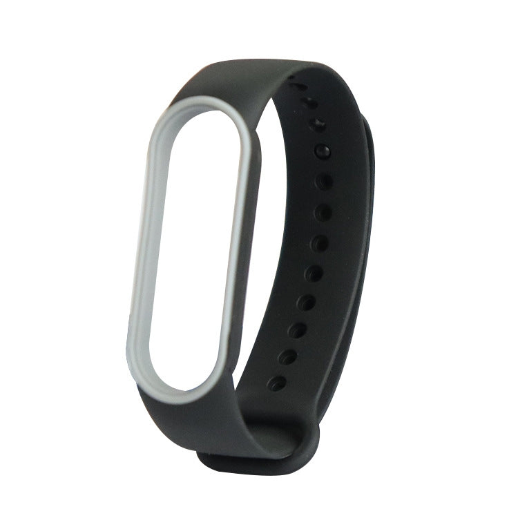 For Xiaomi Mi Band 5 Two-color TPE Watch Band(Black+Grey) - Watch Bands by buy2fix | Online Shopping UK | buy2fix